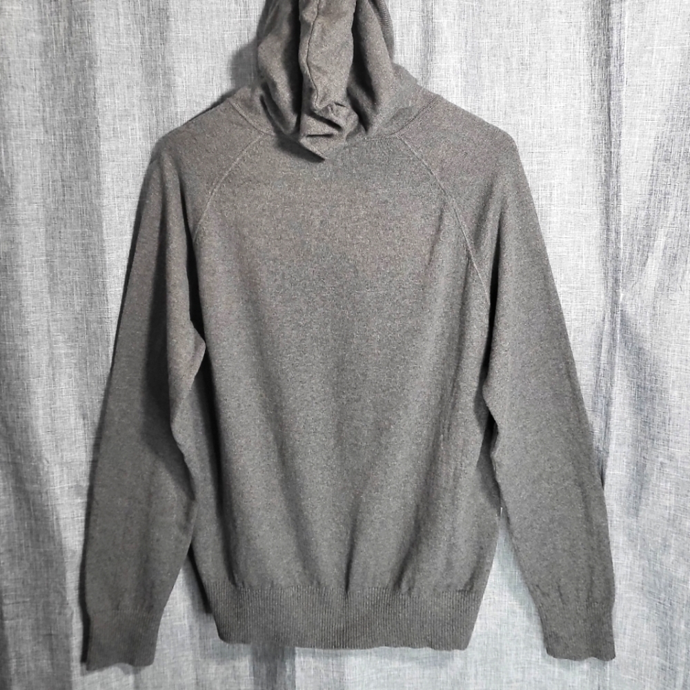 GAP Pullover Sweater Lightweight Cotton Cashmere Blend Hooded Grey Men's Size XL - Picture 6 of 7